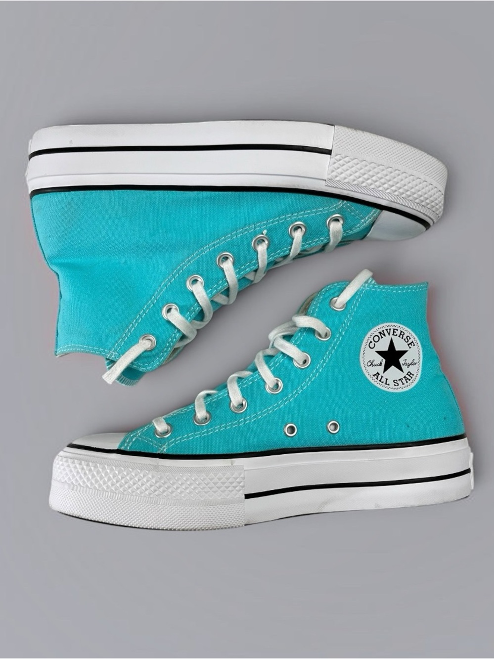 Converse Chuck Taylor All Star Lift Platform High Top Triple Cyan Women’s 8